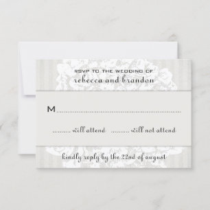 Elegant Floral Lace Wedding RSVP Cards