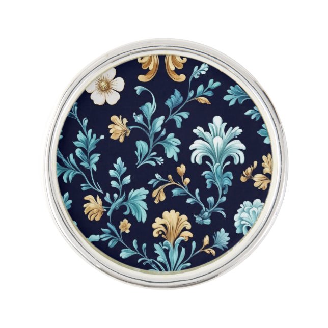 Elegant Floral Lapel Pin – Classic Suit Accessory (Front)