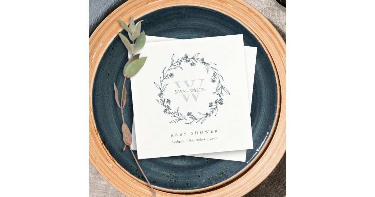 Victoria Magazine Laurel Wreath Cocktail Napkins