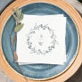 Elegant Floral Laurel Wreath Monogram Wedding Napkins