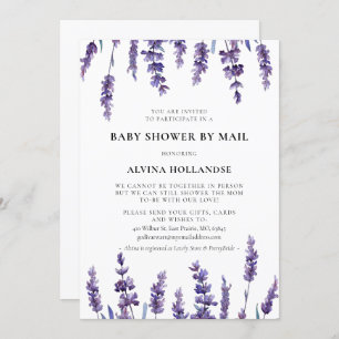 Elegant floral lavender Baby Shower by mail Invitation