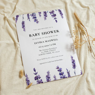 Elegant floral lavender Baby Shower Invitation