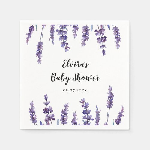 Elegant floral lavender Baby Shower Napkins