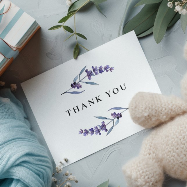 Elegant floral lavender Baby Shower Thank You Card (Creator Uploaded)