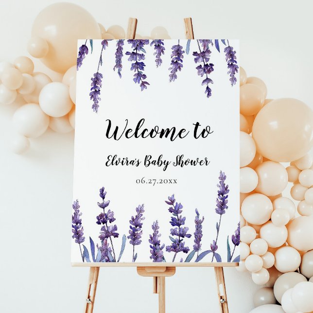 Elegant floral lavender Baby Shower welcome Foam Board