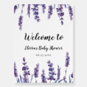 Elegant floral lavender Baby Shower welcome Foam Board (Front)