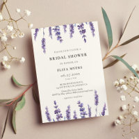 Elegant floral lavender Bridal shower invitation
