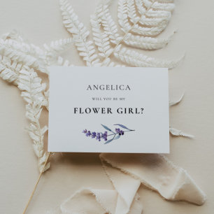 Elegant Floral Lavender Flower Girl Proposal Card