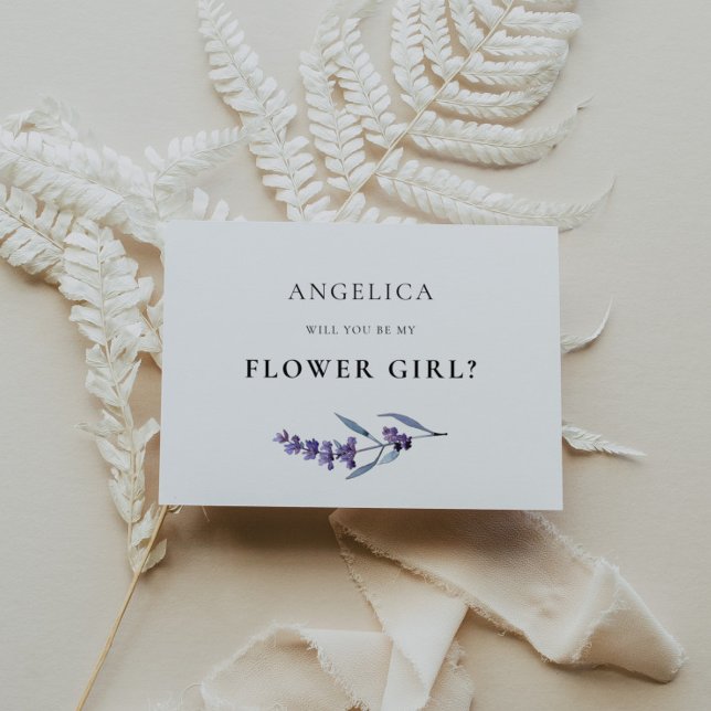 Elegant Floral Lavender Flower Girl Proposal Card (Creator Uploaded)