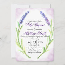 Elegant Floral Lavender Purple Wedding Invitation