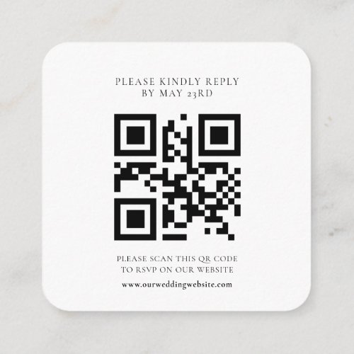 Elegant floral lavender QR code RSVP response Enclosure Card