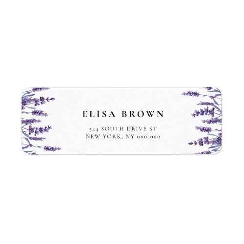 Elegant floral lavender return address label
