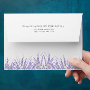 Elegant Floral Lavender Wedding  Envelope