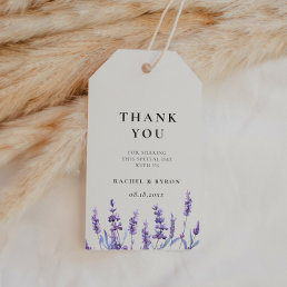 Elegant floral lavender wedding favor gift tags