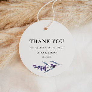 Elegant Floral Lavender Wedding Favor Tags