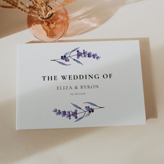 Elegant floral lavender wedding guest book (Creator Uploaded)