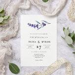 Elegant floral lavender wedding invitation<br><div class="desc">A classic and elegant lavender watercolor design,  perfect for a floral spring country wedding.</div>