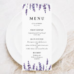 Elegant floral lavender wedding menu<br><div class="desc">A classic and elegant lavender watercolor design,  perfect for a floral spring country wedding.</div>