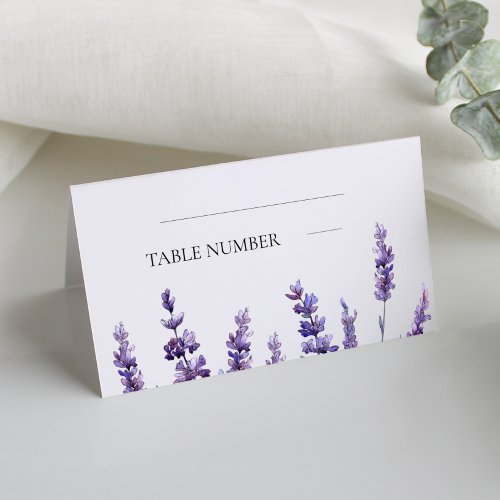 Elegant floral lavender wedding place card