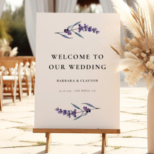 Elegant Floral Lavender Wedding Welcome Sign