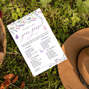 Elegant Floral Lavender What's in Your Purse Game