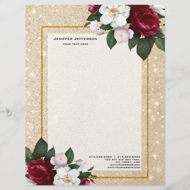 Elegant floral Letterhead (Front)