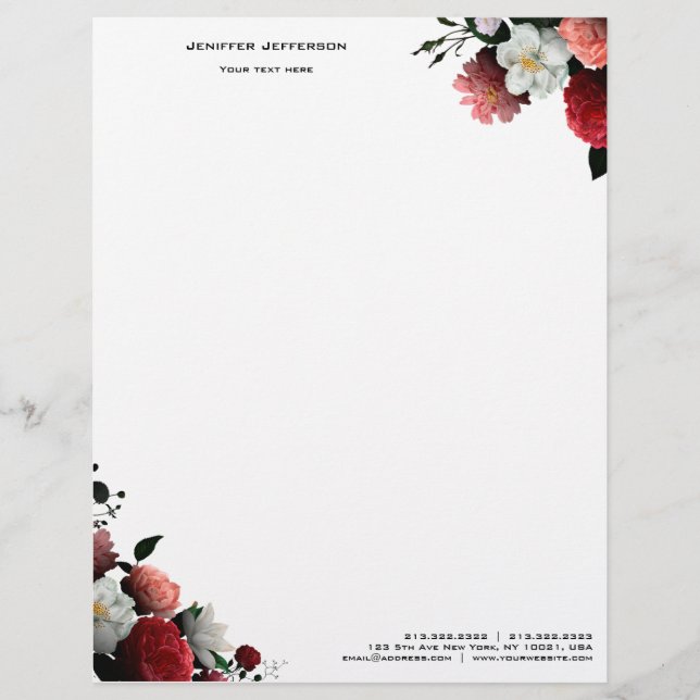 Elegant floral Letterhead (Front)
