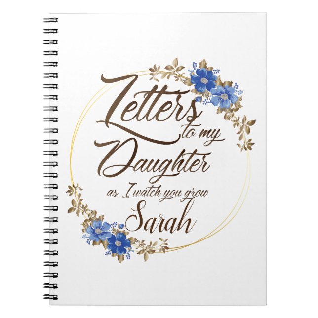 Elegant Floral Letters chic design Notebook (Front)