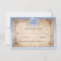 Elegant Floral Light Blue Rose Gold Rustic Wedding