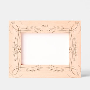 Elegant Floral Line Wooden Picture Engraved Frames