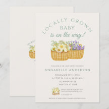 Elegant Floral Locally Grown Neutral Baby Shower