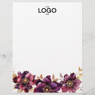 Elegant Floral  Logo Letterhead
