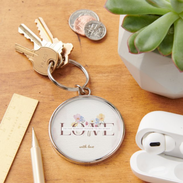 Elegant Floral LOVE Gift– Keychain (Desk)