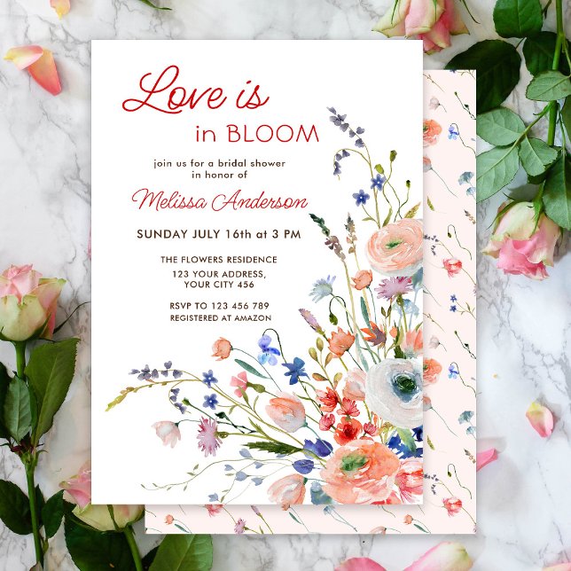 Elegant Floral Love is in Bloom Bridal Shower Invitation (Creator Uploaded)