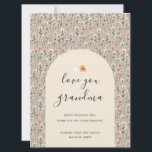 Elegant Floral Love You Grandma Birthday Day Card<br><div class="desc">Say “Love you grandma” with this modern personalized birthday card featuring a elegant script font, boho arch and daisy wildflower pattern in a warm and soothing color palette just like your nana. Let this beautiful card be a token of your appreciation for the love, wisdom, and fun she brings into...</div>