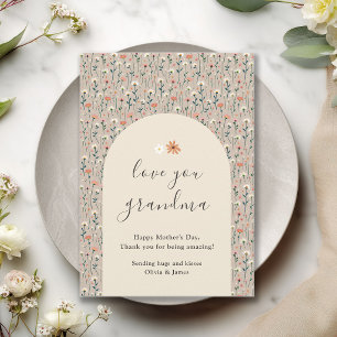 Elegant Floral Love You Grandma Mother's Day Card
