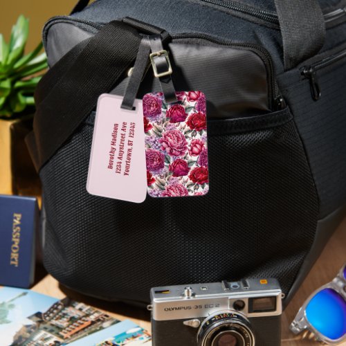 Elegant Floral Luggage Tag