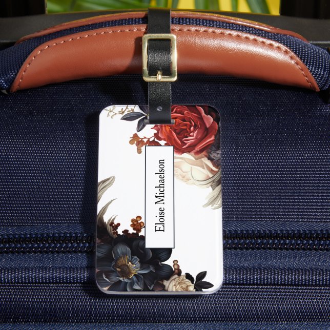 Elegant Floral Luggage Tag (Front Insitu 2)