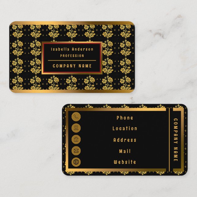 Elegant Floral Luxury Modern Collection Business Card (Front/Back)