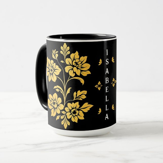 Elegant Floral Luxury Modern Collection Mug (Front Left)