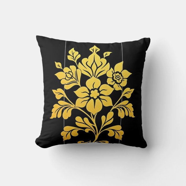Elegant Floral Luxury Popular Collection Throw Pillow (Front)