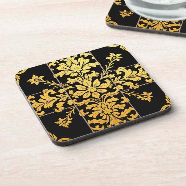 Elegant Floral Luxury Trendy Collection Beverage Coaster (Left Side)