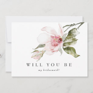Elegant Floral Magnolia Bridesmaid Proposal Card