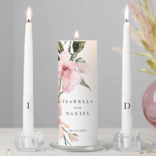 Elegant Floral Magnolia Wedding Unity Candle Set