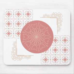 Elegant Floral Mandala Mouse Pad – Soft Pink Tones