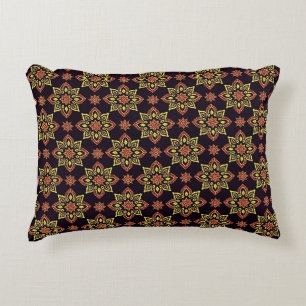 Elegant Floral Mandala Pattern Accent Pillow