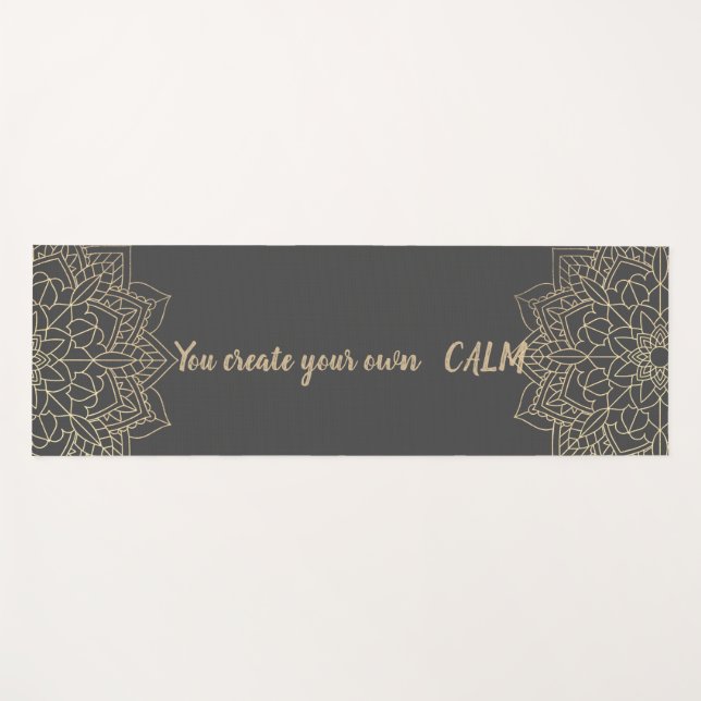 Elegant Floral Mandalas -You Create Your Own Calm Yoga Mat (Front (Horizontal))