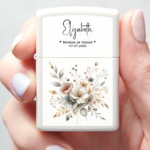 Elegant Floral Matron of Honor Wedding Lighter