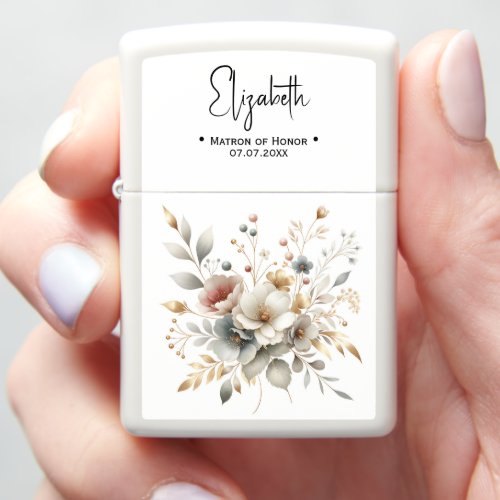 Elegant Floral Matron of Honor Wedding Lighter