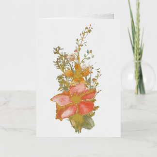 Elegant Floral Meadow Botanical Gold Foil Greeting